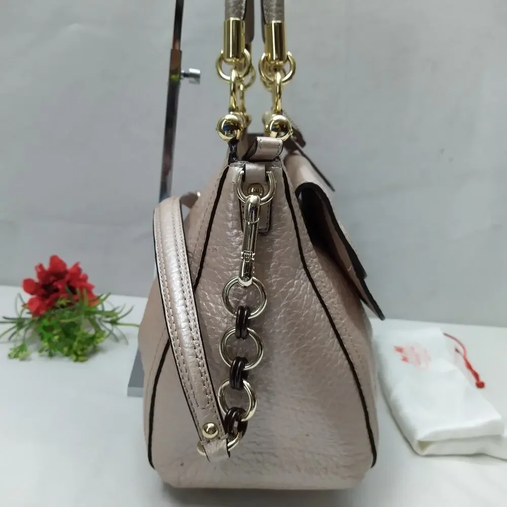 Coach Madison Pinnacle Pink Pebbled Leather Double Handles Satchel Shoudler Bag
